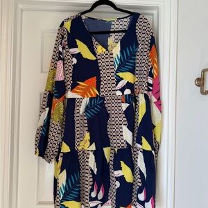 Vibrant Multicolor Patterned Dress